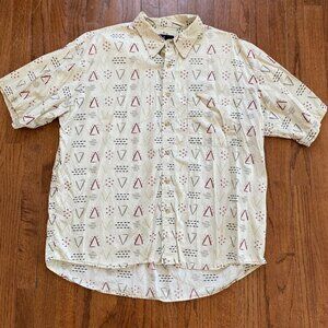 Vintage Dick Idol Shirt Button Down Aztec Tribal Wester Southwestern Longhorn XL